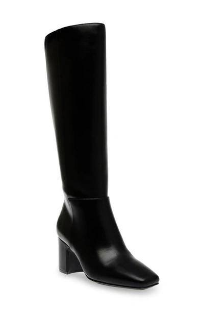 Anne Klein Taesa Block Heel Knee High Boot In Black Smooth