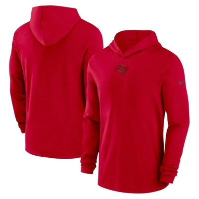 Nike Red Tampa Bay Buccaneers Sideline Performance Long Sleeve Hoodie T-shirt
