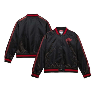 Mitchell & Ness Black Buffalo Bills Raglan Satin Full-snap Jacket