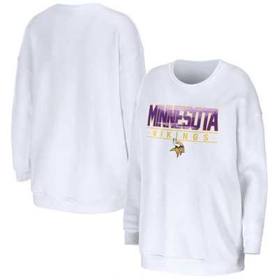 Wear By Erin Andrews White Minnesota Vikings Domestic Pullover Sweatshirt