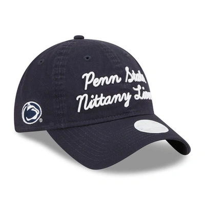 New Era Navy Penn State Nittany Lions Script 9twenty Adjustable Hat