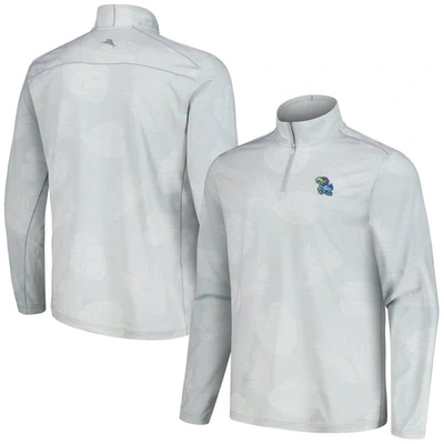 Tommy Bahama Gray Kansas Jayhawks Delray Frond Islandzone Half-zip Jacket