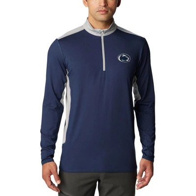 Columbia Men's  Navy Penn State Nittany Lions Tech Trail Omni-shade Quarter-zip Top