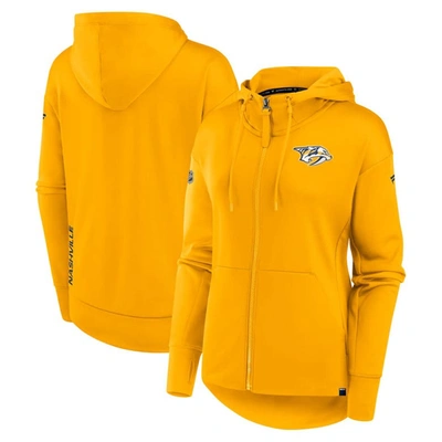 Fanatics Branded  Gold Nashville Predators Authentic Pro Scuba Full-zip Hoodie