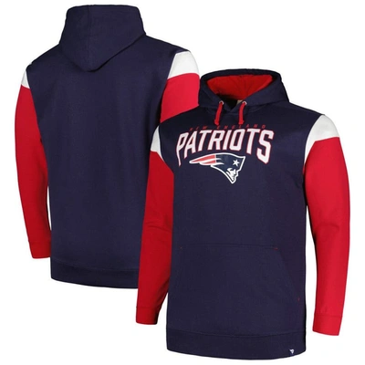 Profile Men's  Navy New England Patriots Big And Tall Trench Battle Pullover Hoodie