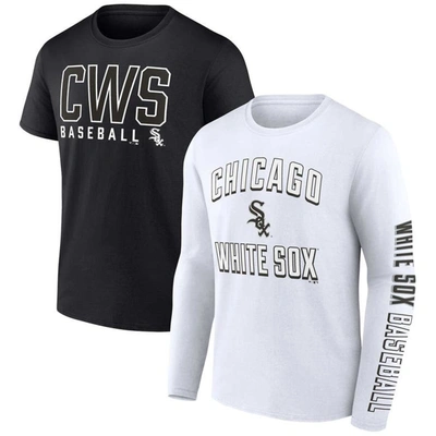 Fanatics Branded Black/white Chicago White Sox Two-pack Combo T-shirt Set
