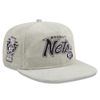 New Era Gray Brooklyn Nets The Golfer Corduroy 9fifty Snapback Hat