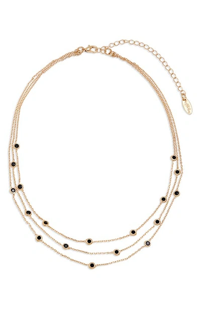 Ettika Crystal Station Layered Necklace In Black