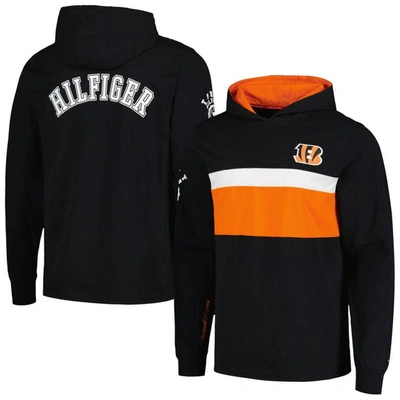 Tommy Hilfiger Black Cincinnati Bengals Morgan Long Sleeve Hoodie T-shirt