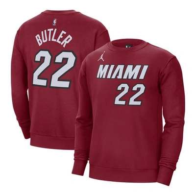 Jordan Brand Jimmy Butler Red Miami Heat Statement Name & Number Pullover Sweatshirt