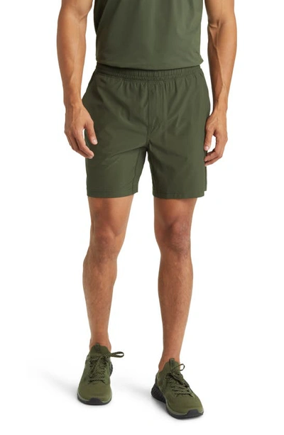 Rhone Mako 7-inch Water Repellent Shorts In Duffel Bag Green