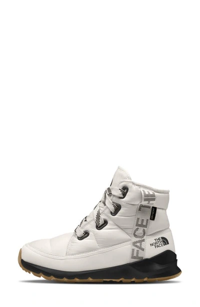 The North Face Thermoball™ Luxe Faux Fur Lined Waterproof Boots In Gardenia White/ Tnf Black