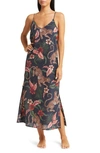 Desmond & Dempsey Floral Cotton Nightgown In Soleia Navy