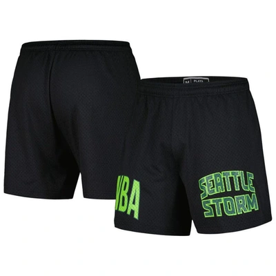 Playa Society Unisex  Black Seattle Storm Mesh Shorts