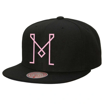 Mitchell & Ness Men's  Black Inter Miami Cf Logo Snapback Hat