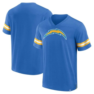 Fanatics Branded  Powder Blue Los Angeles Chargers Jersey Tackle V-neck T-shirt