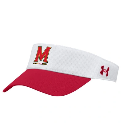 Under Armour White Maryland Terrapins Logo Performance Adjustable Visor