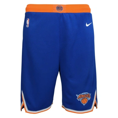 Nike Kids' Youth  Blue New York Knicks Icon Edition Mesh Performance Swingman Shorts