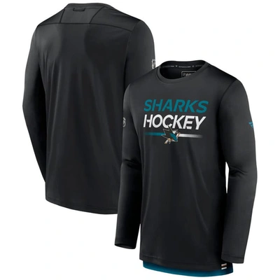 Fanatics Branded  Black San Jose Sharks Authentic Pro Long Sleeve T-shirt