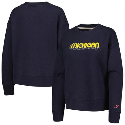 League Collegiate Wear Navy Michigan Wolverines Boxy Pullover Sweatshirt