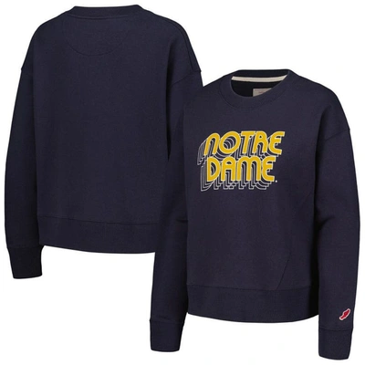League Collegiate Wear Navy Notre Dame Fighting Irish Boxy Pullover Sweatshirt