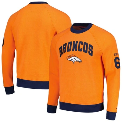 Tommy Hilfiger Orange Denver Broncos Reese Raglan Tri-blend Pullover Sweatshirt