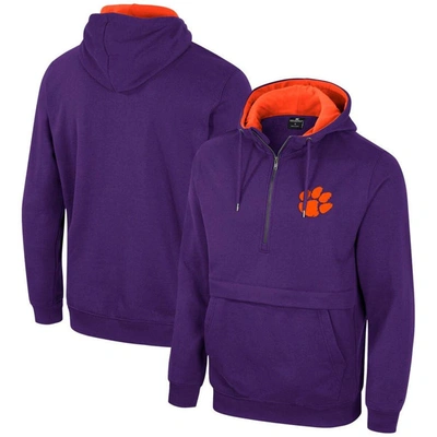 Colosseum Purple Clemson Tigers Half-zip Hoodie