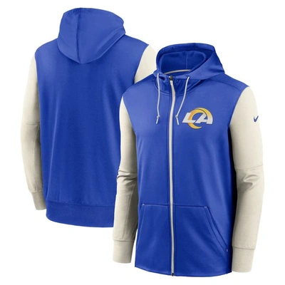 Nike Royal Los Angeles Rams Performance Full-zip Hoodie