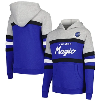 Mitchell & Ness Kids' Big Boys And Girls  Gray, Blue Orlando Magic Hardwood Classics Head Coach Pullover Ho In Gray,blue