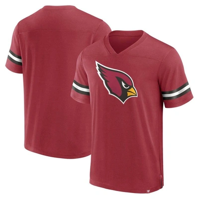 Fanatics Branded  Cardinal Arizona Cardinals Jersey Tackle V-neck T-shirt