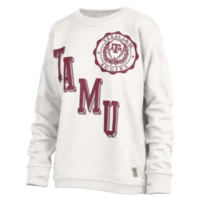 Pressbox Women's  White Texas A&m Aggies Shoreline Sundown Pullover Sweatshirt