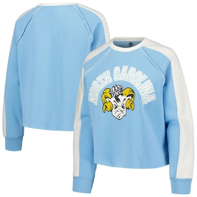 Gameday Couture Women's  Carolina Blue North Carolina Tar Heels Blindside Raglanâ Cropped Pullover Sw