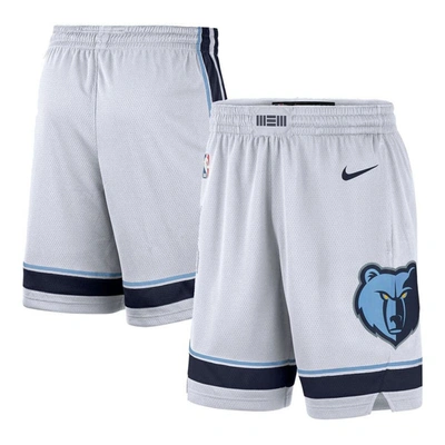 Nike Men's  White, Navy Memphis Grizzlies 2020/21 Association Edition Performance Swingman Shorts In White,navy