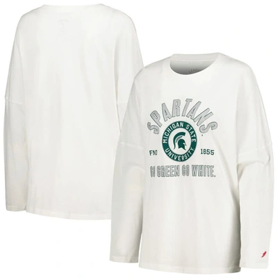 League Collegiate Wear White Michigan State Spartans Clothesline Oversized Long Sleeve T-shirt