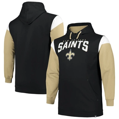 Profile Men's  Black New Orleans Saints Big And Tall Trench Battle Pullover Hoodie