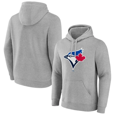 Fanatics Branded  Heather Gray Toronto Blue Jays Official Logo Pullover Hoodie