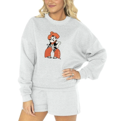 Gameday Couture Ash Oklahoma State Cowboys Team Effort Pullover Sweatshirt & Shorts Sleep Set