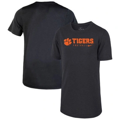 Nike Kids' Preschool  Black Clemson Tigers 2023 Sideline Legend Performance T-shirt In Anthracite