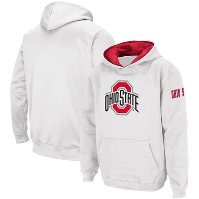 Colosseum Kids' Youth   White Ohio State Buckeyes Big Logo Pullover Hoodie
