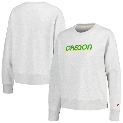 League Collegiate Wear Ash Oregon Ducks Boxy Pullover Sweatshirt