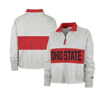47 ' Gray Ohio State Buckeyes Next Level Remi Cropped Quarter-zip Sweatshirt