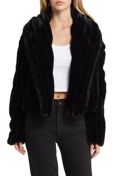 Blanknyc Chubby Faux Fur Jacket In Night Life