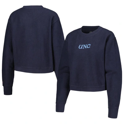 League Collegiate Wear Navy North Carolina Tar Heels Timber Cropped Pullover Sweatshirt