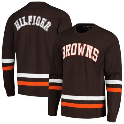 Tommy Hilfiger Men's  Brown, Orange Cleveland Browns Nolan Long Sleeve T-shirt In Brown,orange