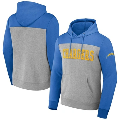 Nfl X Darius Rucker Collection By Fanatics Heather Gray Los Angeles Chargers Color Blocked Pullover