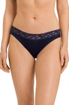 Hanro Moments High Cut Bikini In Deep Navy