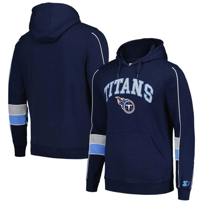 Starter Navy Tennessee Titans Captain Pullover Hoodie