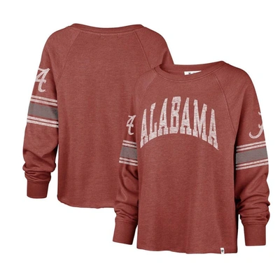 47 ' Crimson Alabama Crimson Tide Allie Modest Raglan Long Sleeve Cropped T-shirt