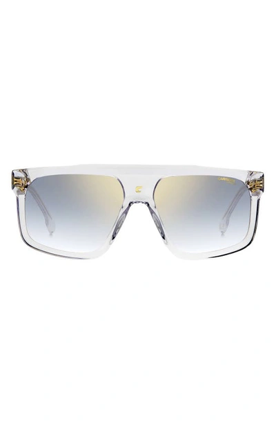 Carrera Eyewear 59mm Flat Top Sunglasses In Crystal/ Blue