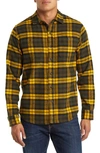 Schott Two-pocket Flannel Long Sleeve Button-up Shirt In Spruce